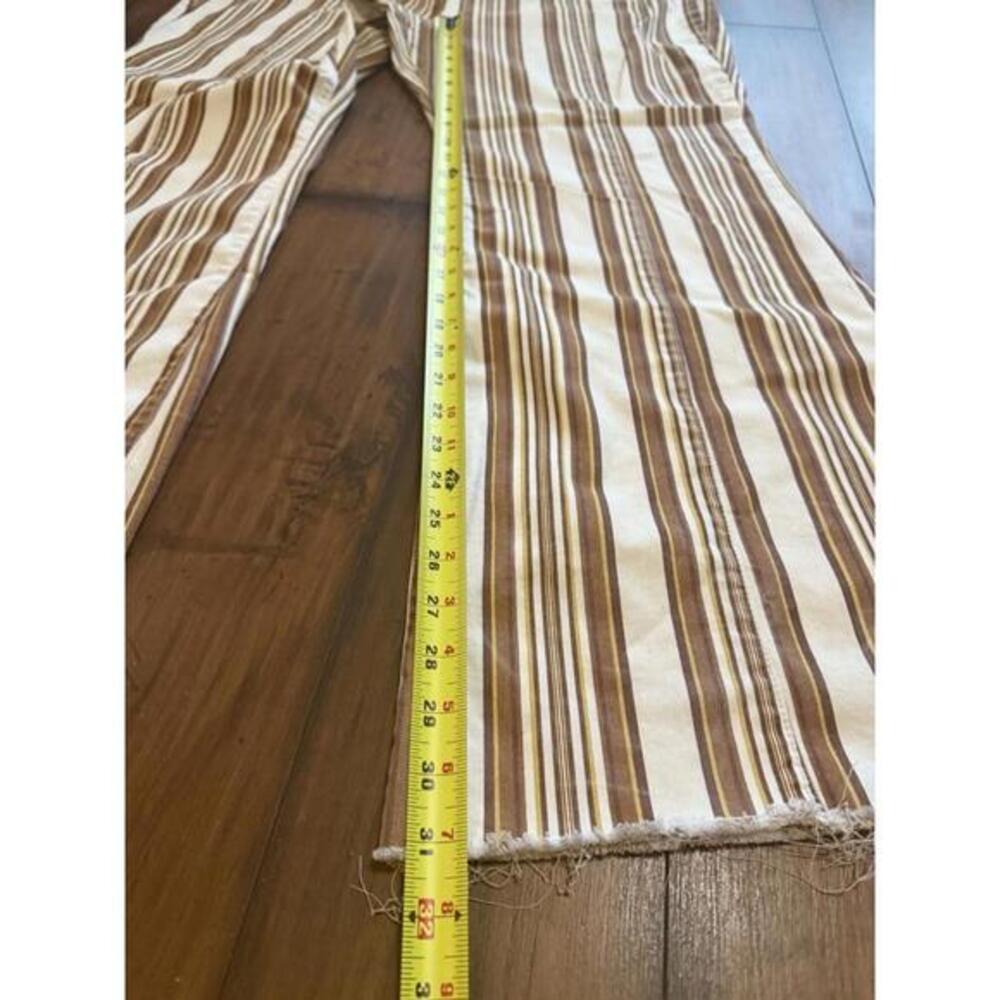 Free People Womens‎ CRVY Flare Jeans Wild Honey Ivory Combo Striped Pants 35x31 - Picture 5 of 10
